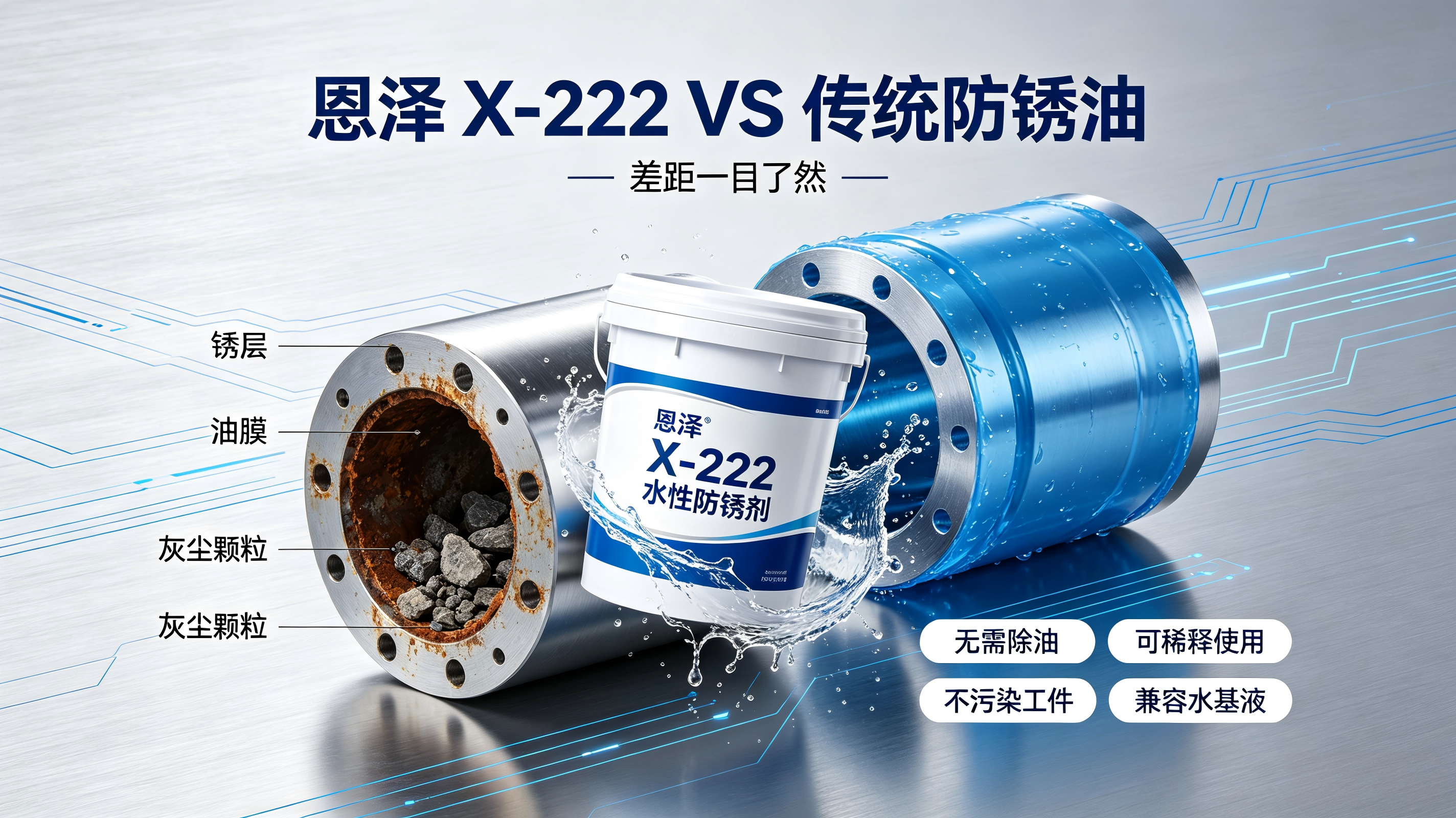 告别锈迹损耗！恩泽 X-222 水性防锈剂，高性价比防锈优选